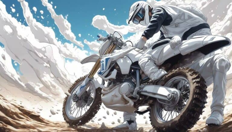 cleaning white dirt bike