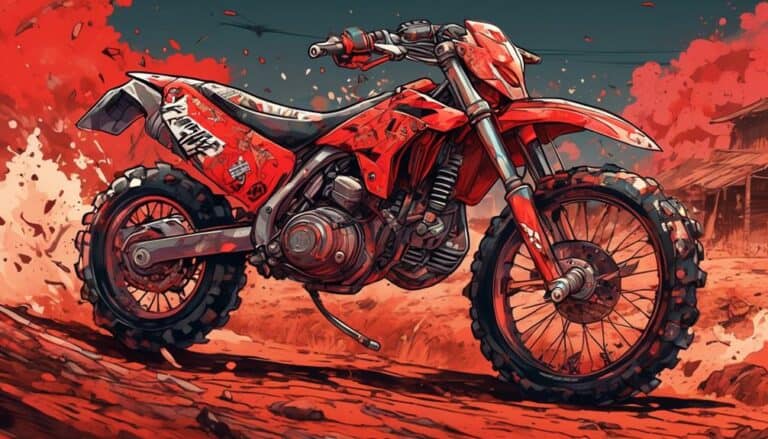 red sticker dirt bike